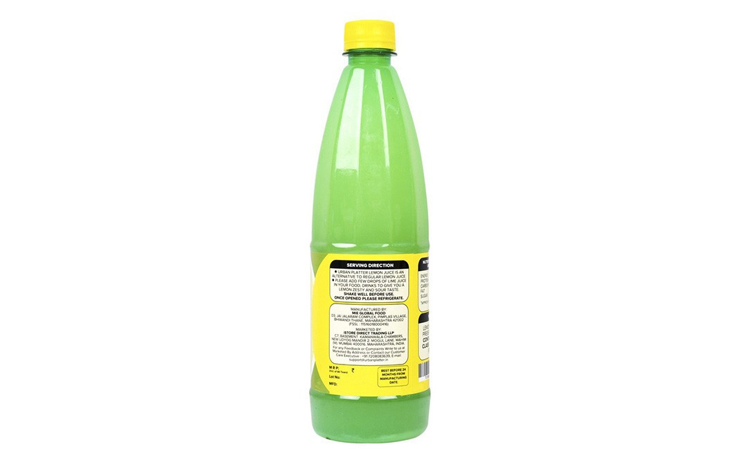 Urban Platter Lemon Juice    Glass Bottle  700 millilitre